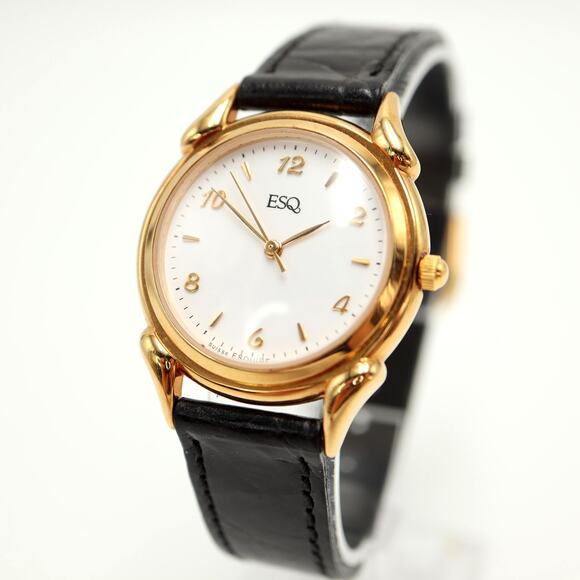 Vintage Esquire Swiss ESQ Dress Watch 32mm Minimalist Dial w New Battery - Picture 1 of 15